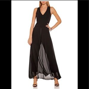 Boston Proper Overlay Jumpsuit Black